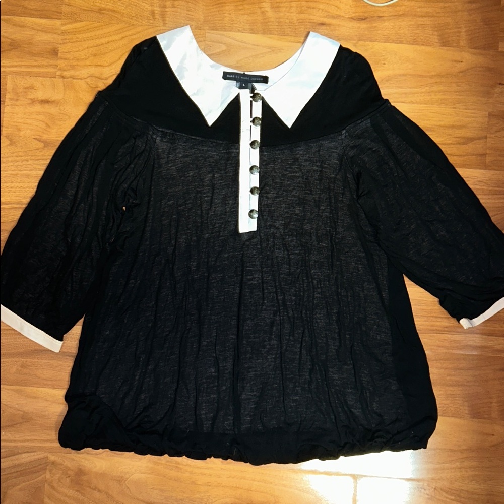 Marc by Marc Jacobs Bubble Hem 3/4 Sleeve Top